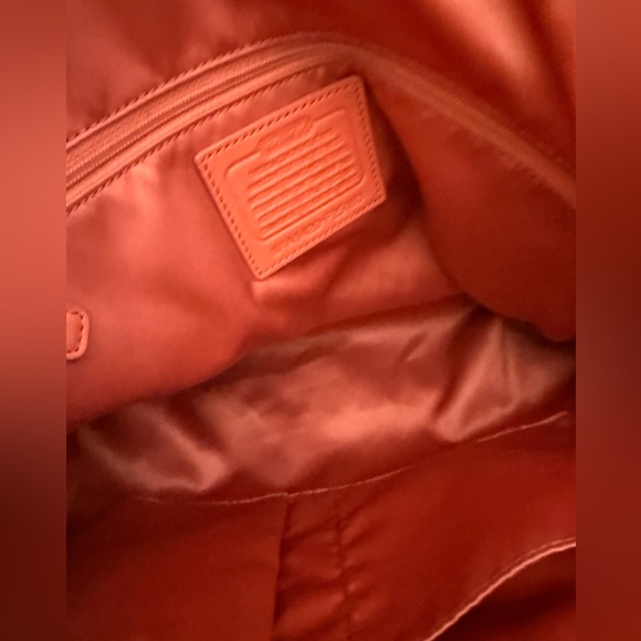 Coach Ashley Peach Khaki Dotted Op Art Signature Satchel. - Picture 15 of 16